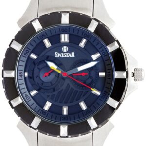 Swistar Men's Black Dial Stainless Steel Band Watch [3298-5M]